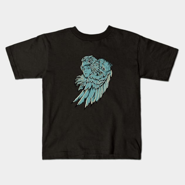 eagle queen Kids T-Shirt by fflat hds